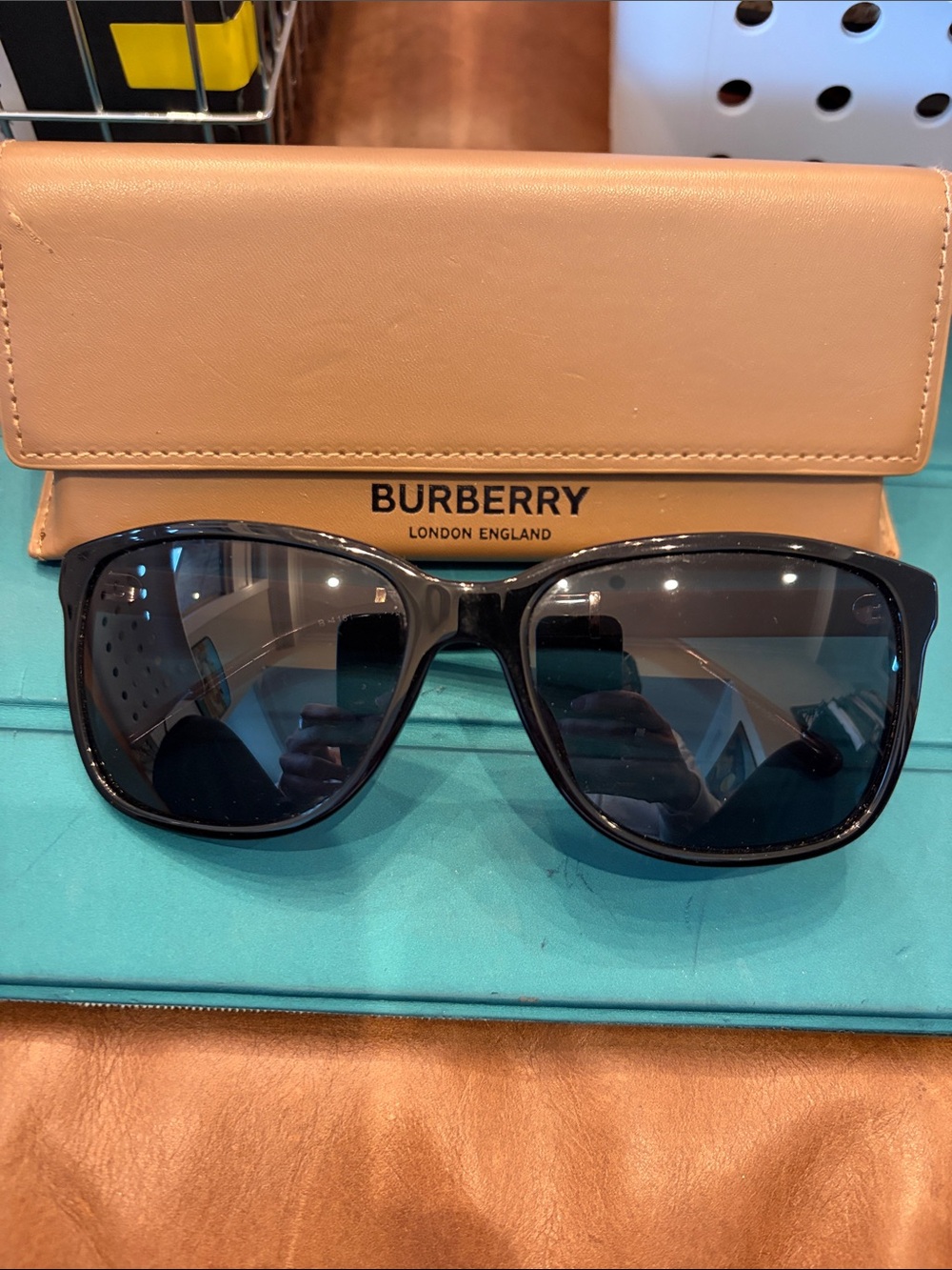 Burberry Black Frame Sunglasses with Dark Lenses